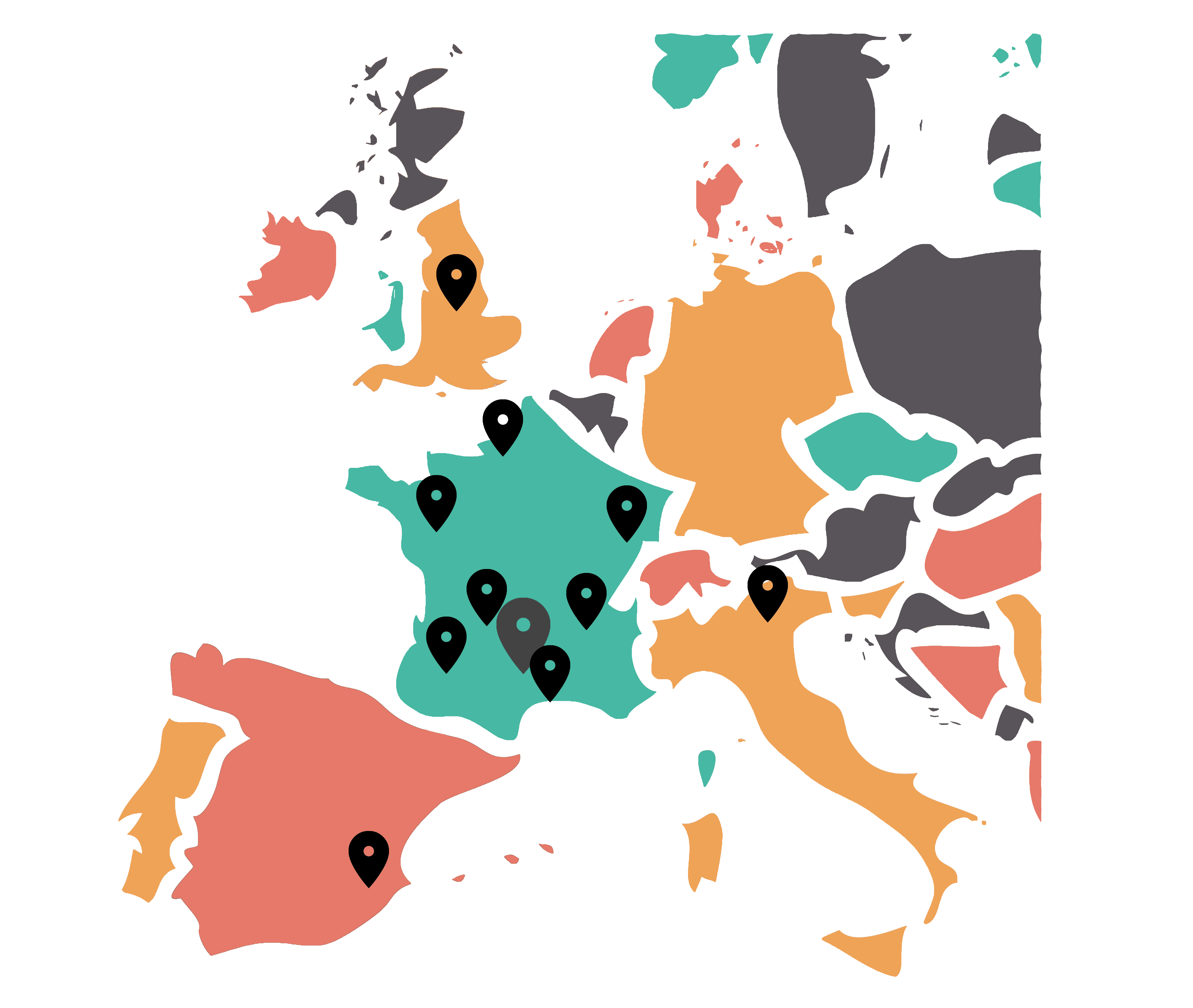 Carte Europe, Approvisionnement français